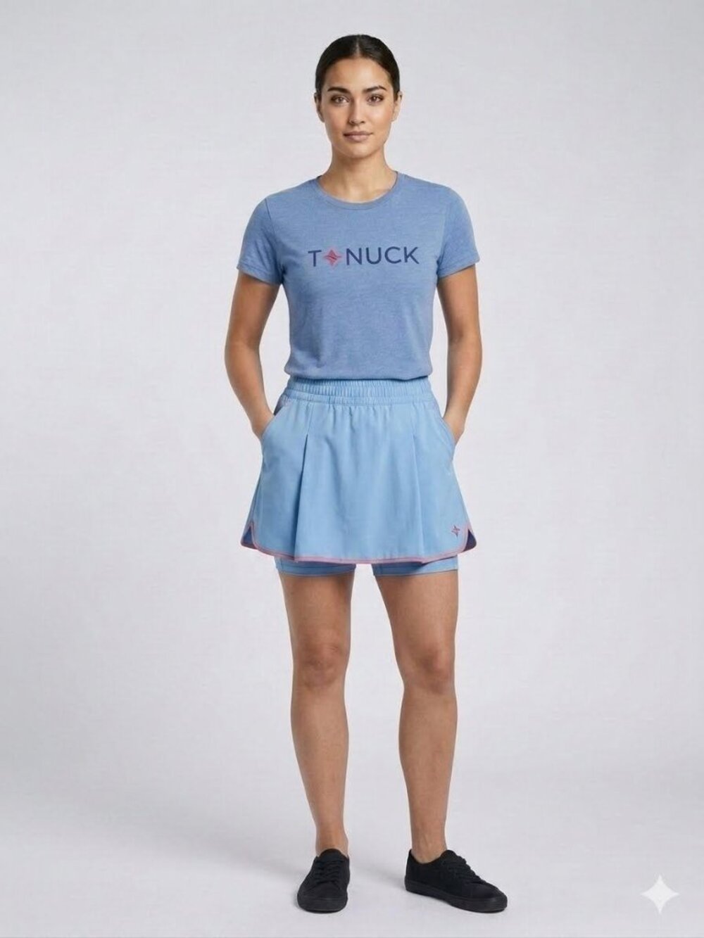 Tuckernuck Logo American Apparel Tri-Blend Tee in Blue Small Womens New Tshirt